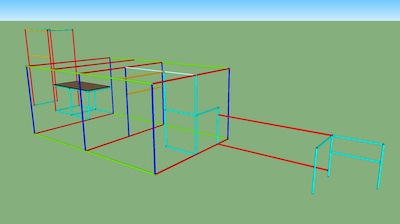 A jungle gym for grown boys as designed in Sketch-Up.