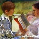 Education is an atmosphere;, illustrated by a Mary Cassatt image.