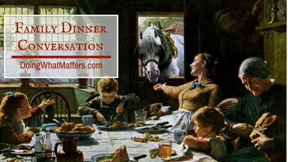 Family dinner conversation can create many pleasant memories. 
