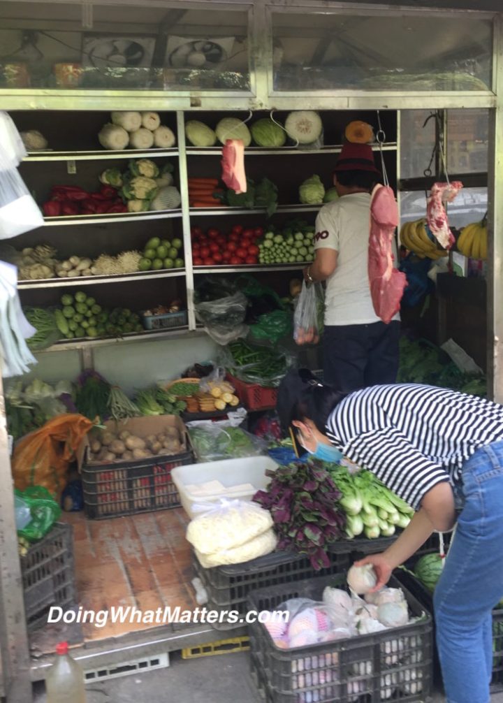 One of the small grocery stores in China.