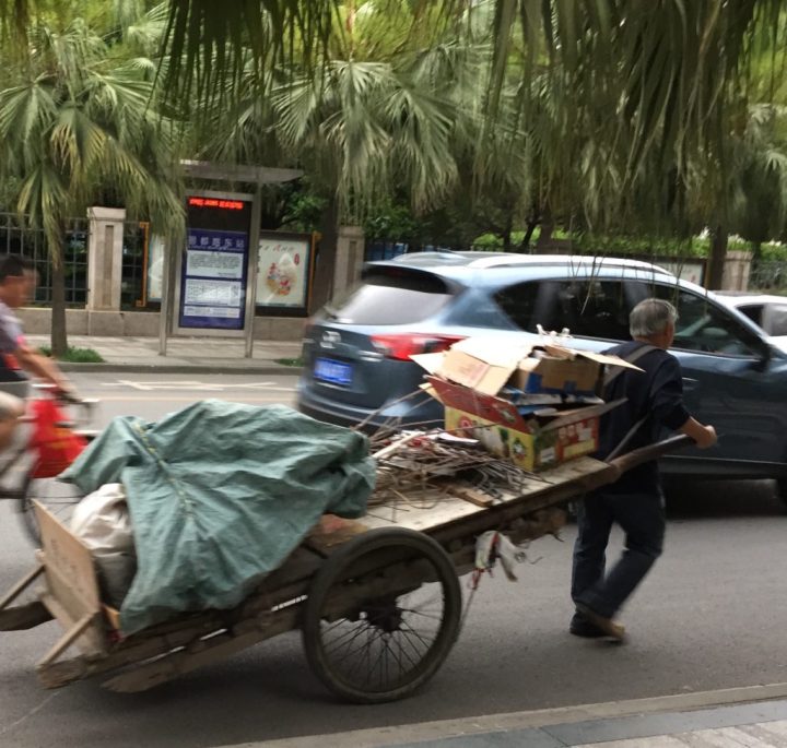 A modern rickshaw in China.