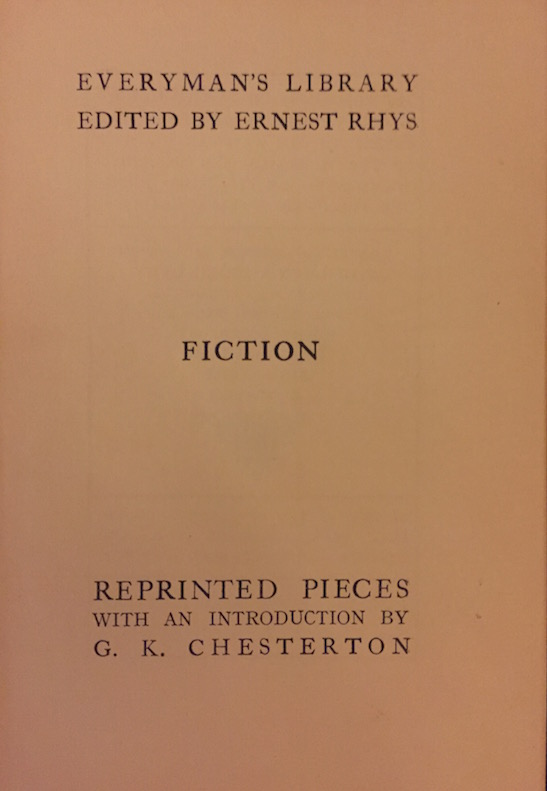 A strange title and an introduction by G. K. Chesterton. 