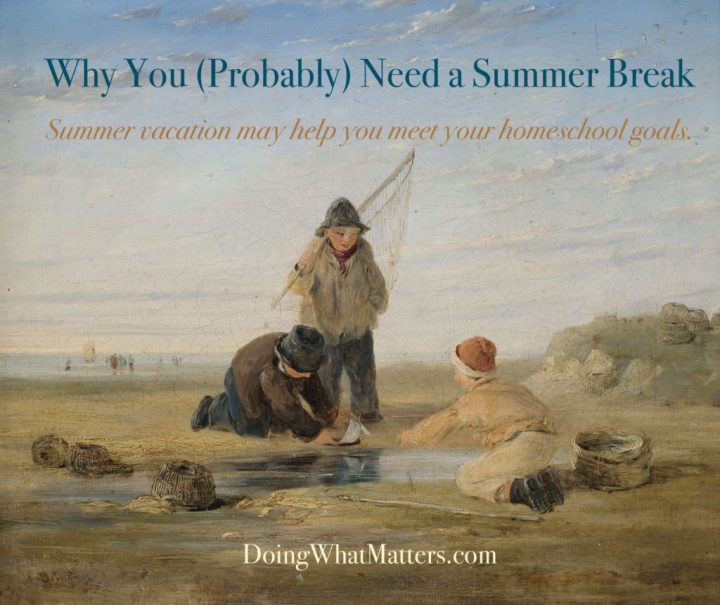 Children at the beach on summer break. Attributed to James Pyne.