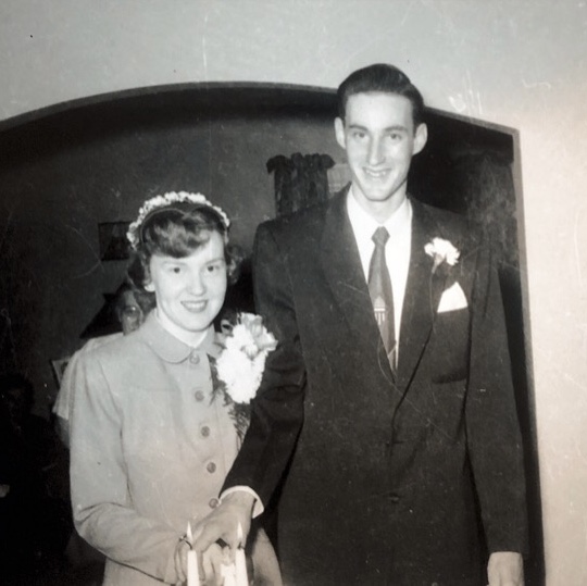 Garland and Lottie's wedding photo.