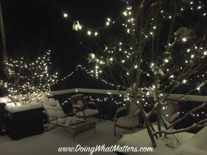 lights in the snow