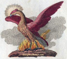 The phoenix in David and the Phoenix is based on the mythical bird that symbolizes resurrection and renewal, among other things.