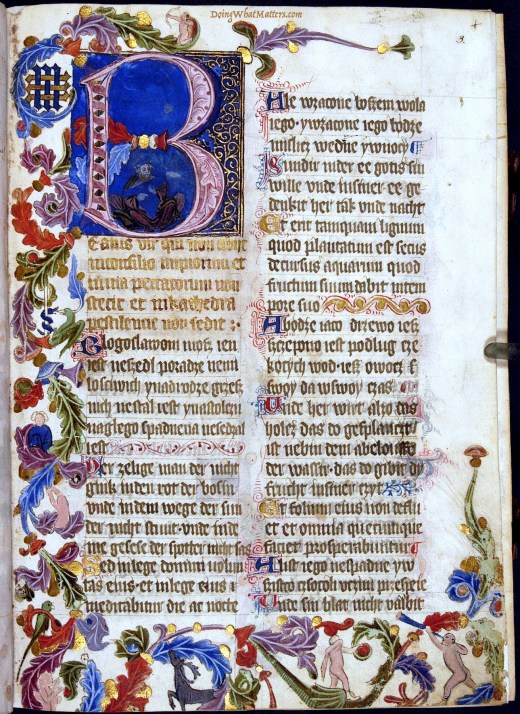 A leaf from the St. Florian Psalter.