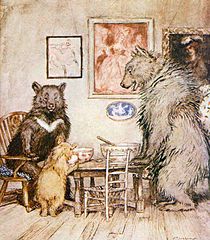 The Three Bears . . . Goldilocks found that small was "just right."