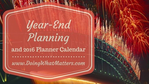 Year-end planning and a printable monthly calendar for your planner.